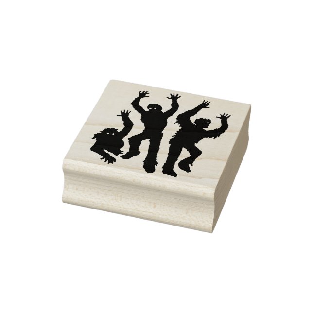 Three monsters silhouette art stamp (Stamp)