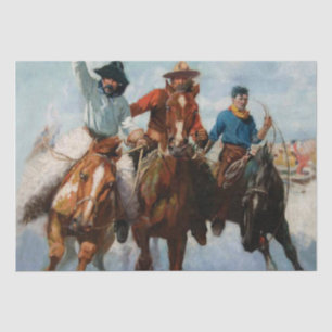 “Three Montana Cowboys” by W Herbert Dunton Tissue Paper