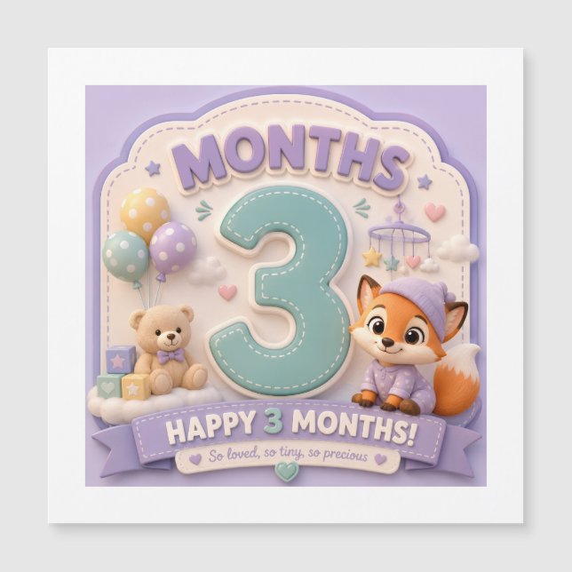 Three Months of Discovery – Baby Milestone Little  (Front)