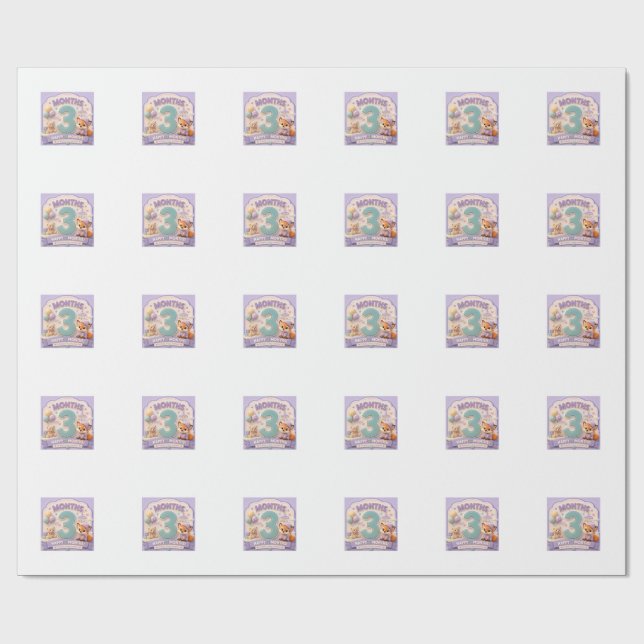 Three Months of Discovery – Baby Milestone Little  Wrapping Paper (Flat)
