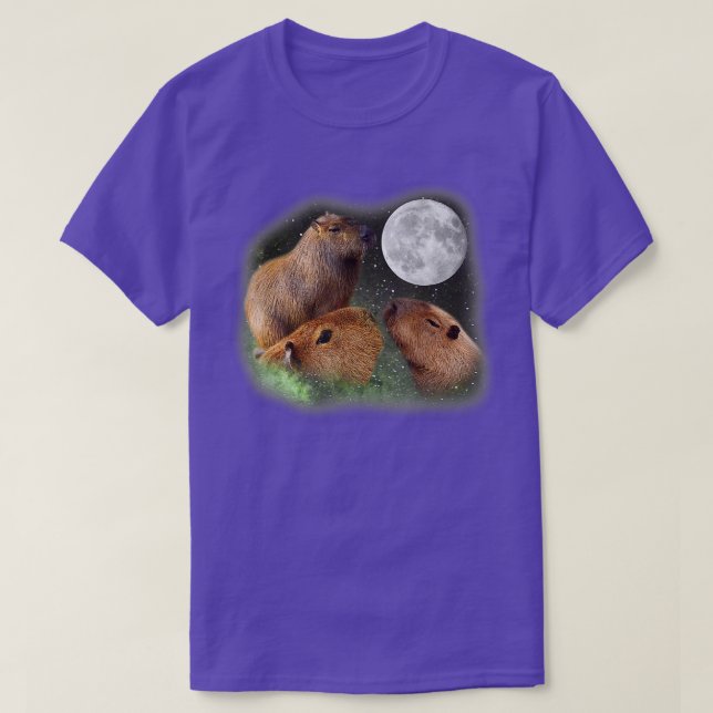 Three Moon Capybaras Funny Cute Animal Parody Pun  T-Shirt (Design Front)