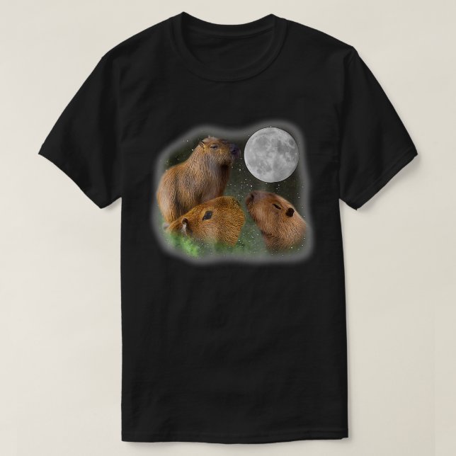 Three Moon Capybaras  T-Shirt (Design Front)