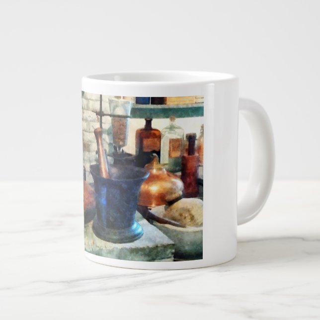 Three Mortar and Pestles Large Coffee Mug (Front Right)