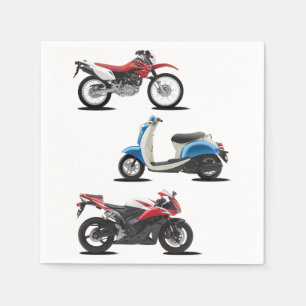 Three Motorcycles Paper Napkins