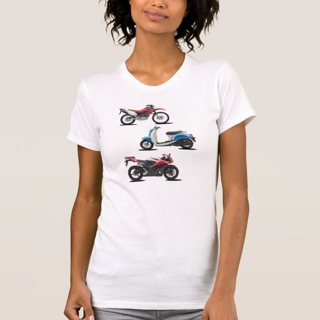 Three Motorcycles Womens T-Shirt (Front)