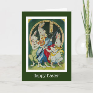 Three Musical Rabbits Perfect for Easter Holiday Card