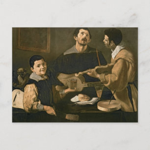 Three Musicians, 1618 Postcard