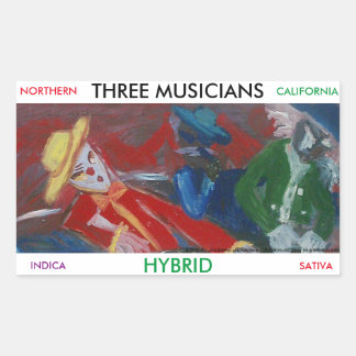 THREE MUSICIANS HYBRID RECTANGULAR STICKER