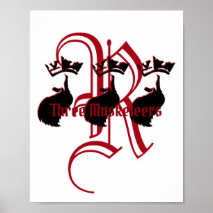 Three Musketeers with Knight Initial Poster