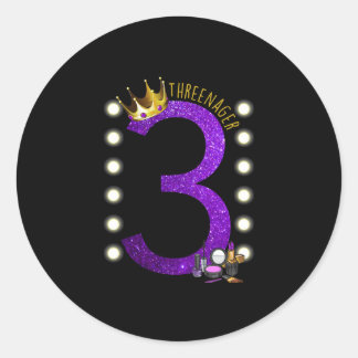 Three-nager MUA Princess Birthday Sticker