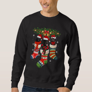 Three Newfoundland In Sock Christmas Santa X Mas D Sweatshirt