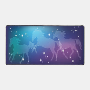 Three Nocturnal Horses Design Desk Mat