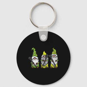 Three Nordic Gnomes Lacrosse Tomte Lax Player Men  Key Ring