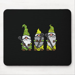 Three Nordic Gnomes Lacrosse Tomte Lax Player Men Mouse Pad