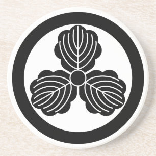 Three oak leaves(1) in circle coaster