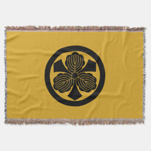 Three oak leaves with swords in circle throw blanket
