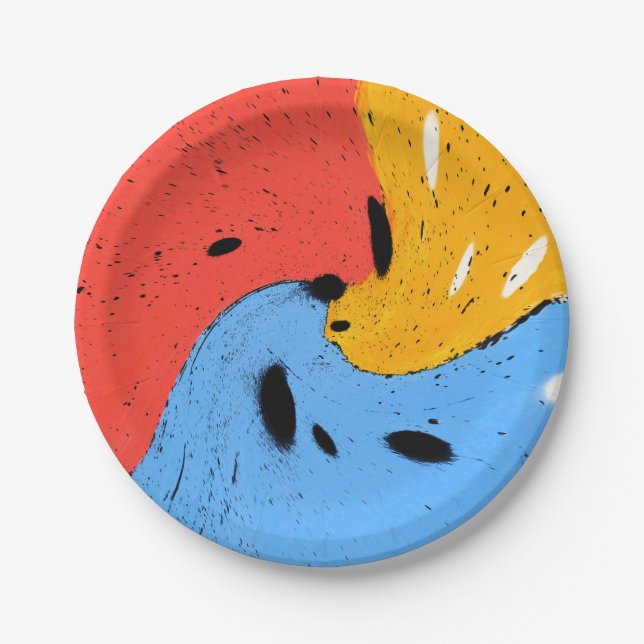 three of a kind paper plate (Front)