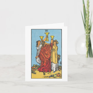 Three of cups blank card - Rider Waite Smith tarot