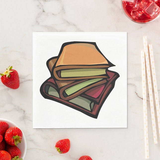 Three Old Books Stacked Together Napkin (Creator Uploaded)