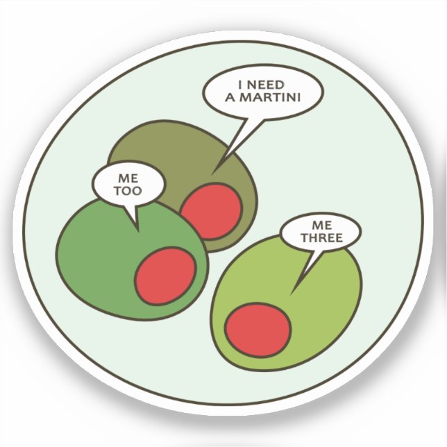 Three Olives Custom-Cut Vinyl Sticker (Front)