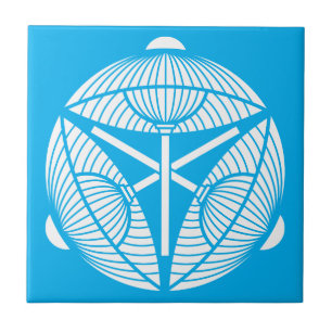 Three open Japanese umbrellas Tile