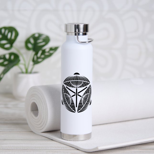 Three open Japanese umbrellas Water Bottle (Yoga (Rotated))