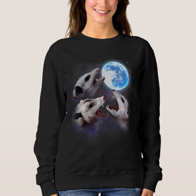 Three Opossum Moon Funny 3 Wolves Parody Lover Spa Sweatshirt (Front)