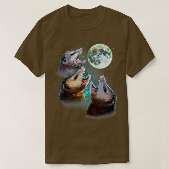 Three Opposum Moon With 3 Possums And Dead Moon Co T-Shirt (Design Front)