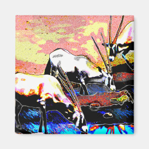 Three Oryx Magnet