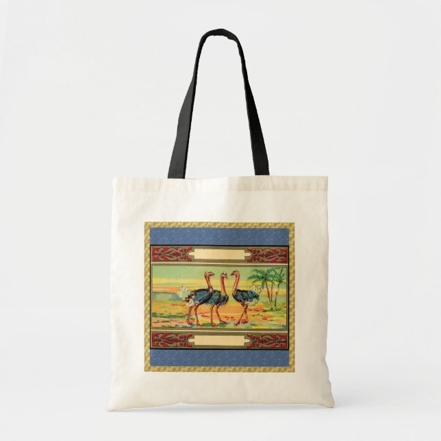 Three Ostritch Birds Tote Bag (Front)