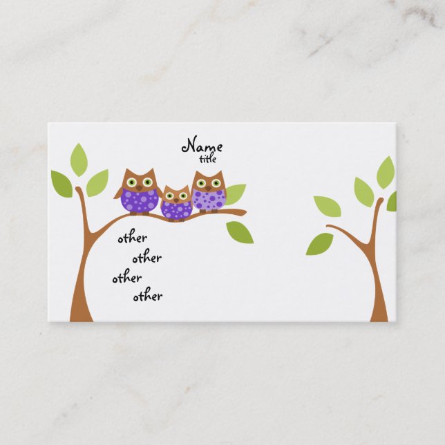 Three Owls Business Card (Front)