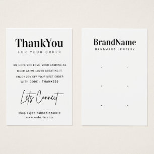 Three Pair Earring Thank You Cards