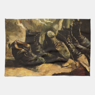 Three Pairs of Shoes by Vincent van Gogh Tea Towel
