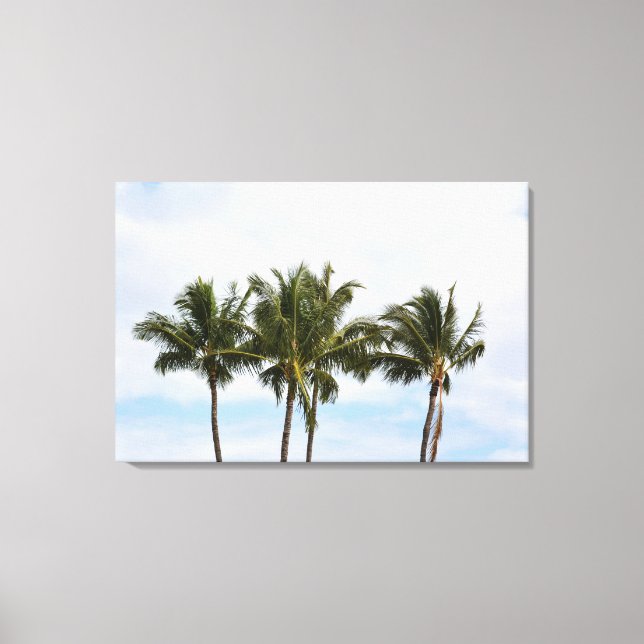 Three Palm Trees Canvas Print (Front)