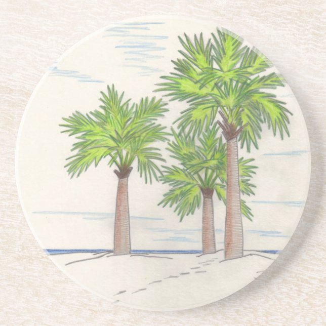 THREE PALMS coaster (Front)