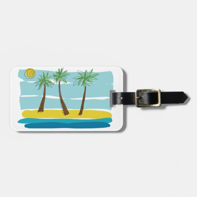 Three Palms Luggage Tags (Front Horizontal)