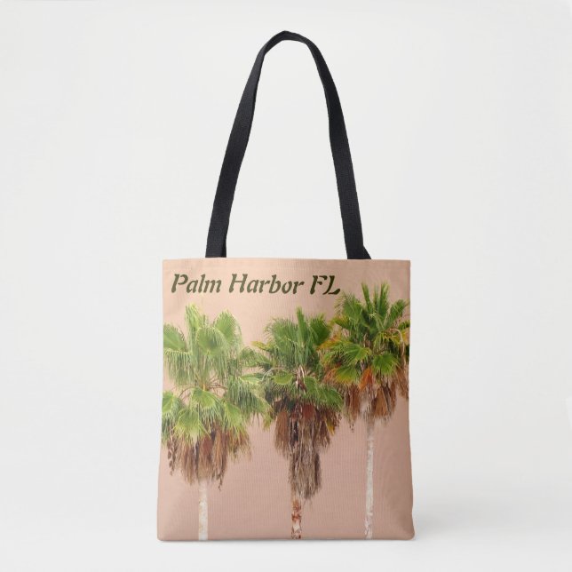 Three Palms Shoulder Tote Bag (Front)