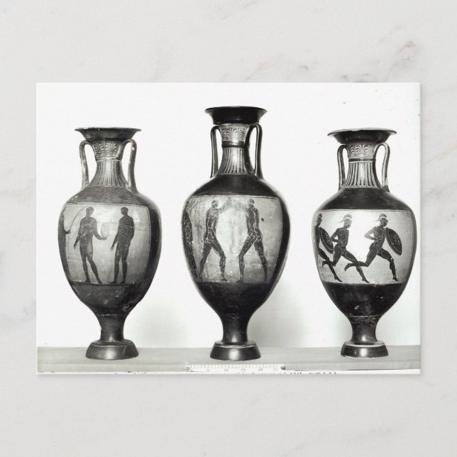 Three Panathenaic amphorae Postcard (Front)