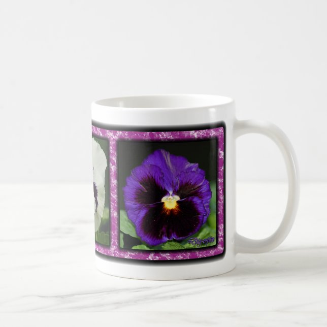 Three Pansies 01 Coffee Mug (Right)