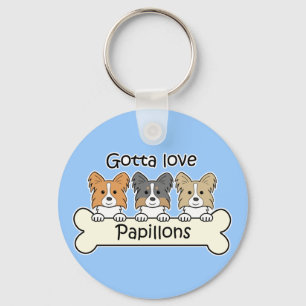 Three Papillons Key Ring