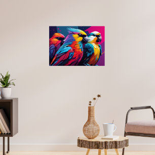 Three Parrots Poster