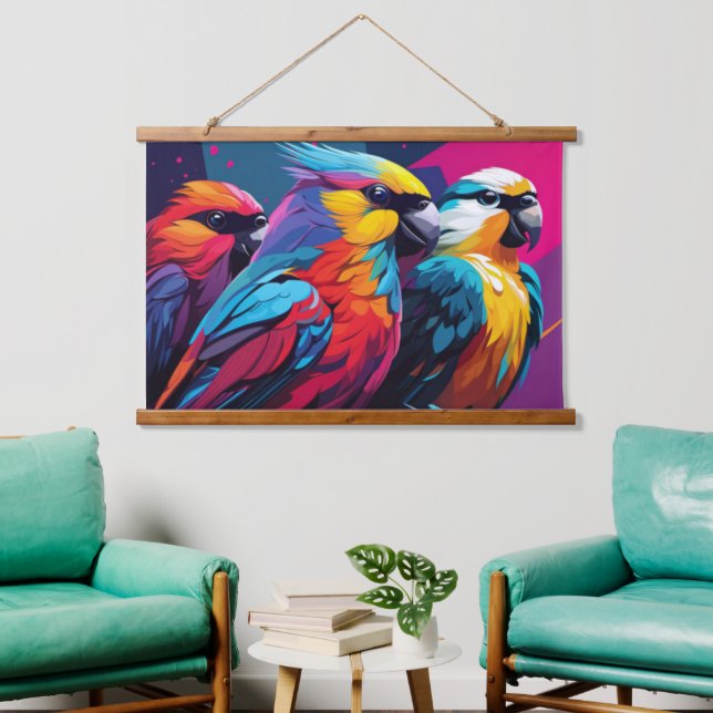 Three Parrots Wall Tapestry (Living Room)