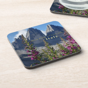 Three Peaks of Lavaredo Wildflowers Italy Coaster