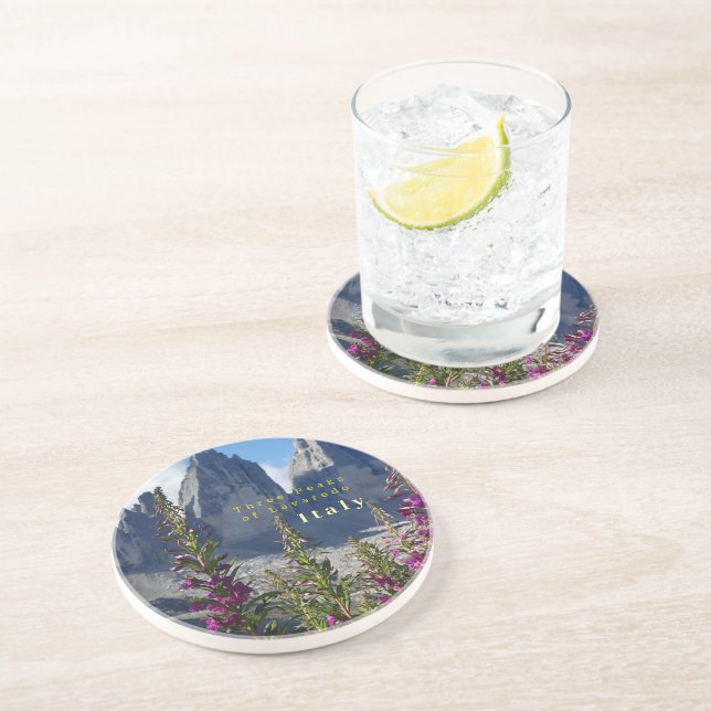 Three Peaks of Lavaredo Wildflowers Italy Coaster (Side)