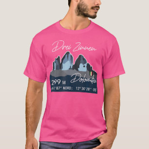 Three Peaks Tre Cime Di Lavaredo Dolomites Mountai T-Shirt