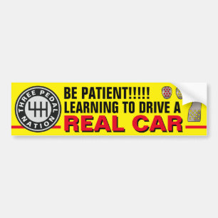 THREE PEDAL NATION BUMPER STICKER