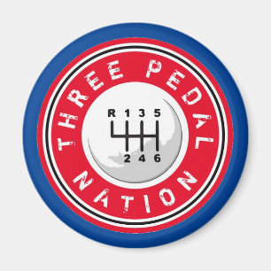 THREE PEDAL NATION Magnet