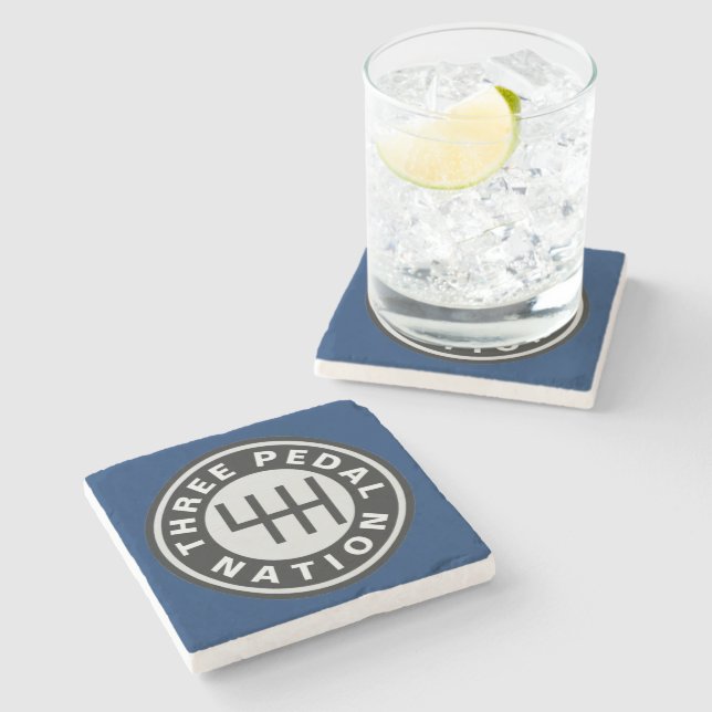 THREE PEDAL NATION Stone Coaster (Side)