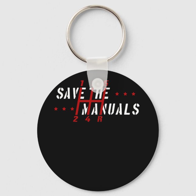Three Pedals Manual Transmission Save The Manuals Key Ring (Front)