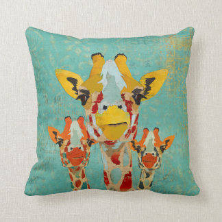 Three Peeking Giraffes MoJo Pillow
